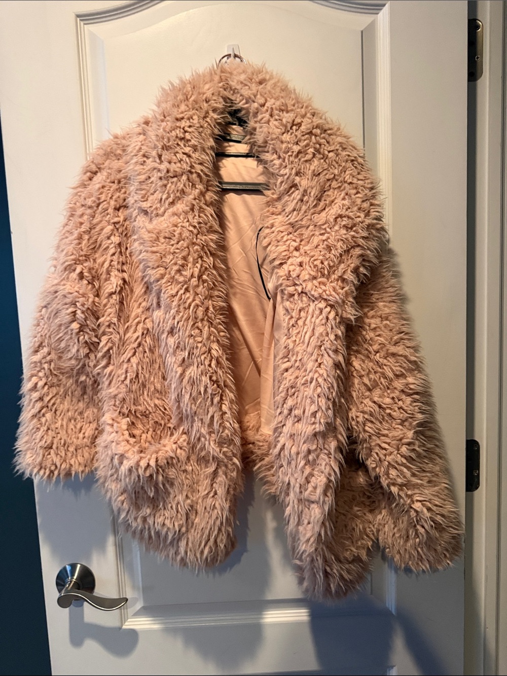 Love Tree Light Blush Faux Fur Jacket